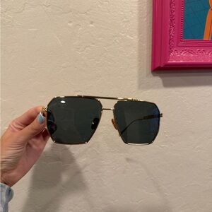 Bottega Veneta BV1012S Stylish Gold and Black Sunglasses